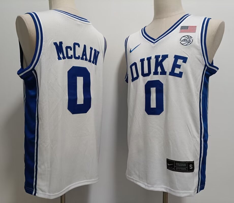 2024 NCAA Men Duke Blue Devils #0 Jared McCain white nike jersey